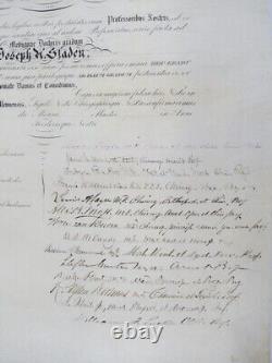 1872 Diploma Republic New York CIVIL War Union Army Officer Joseph A Sladen
