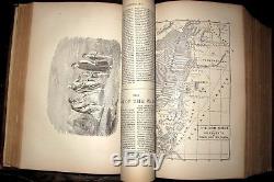 1874 HOLY BIBLE Civil War COL. URI CLARK Owned COMMENTARY Maps ANTIQUE Ithaca NY