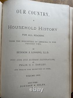 1877 Antique AMERICAN US HISTORY Set OUR COUNTRY Lossing REVOLUTIONARY CIVIL WAR