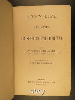 1882 1ed Gerrish Army Life Civil War Memoir Gettysburg 20th Maine Union Antietam