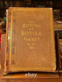 1882 1st Ed Illus Fire Island History Suffolk County New York Color Folding Map