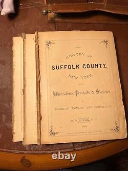 1882 1st Ed Illus Fire Island History Suffolk County New York Color Folding Map