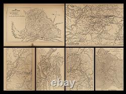 1885 1ed Civil War Memoirs of Union General Ulysses S. Grant MAPS 2v Leather Set