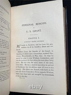 1885 1stED Personal Memoirs of U. S. GRANT Civil War Abraham Lincoln Fine Leather