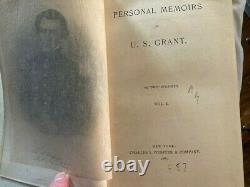 1885 Antique Books PERSONAL MEMOIRS OF U. S. GRANT 2 Volume Set CIVIL WAR