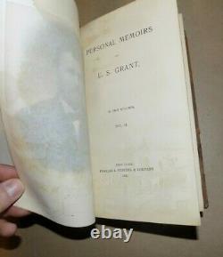1885 Antique Books PERSONAL MEMOIRS OF U. S. GRANT 2 Volume Set CIVIL WAR