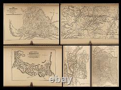 1885 EXQUISITE 1ed Civil War Memoirs Union General Ulysses Grant MAPS 2v Leather
