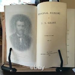 1885 Personal Memoirs of U. S. Grant in Two Volumes Original Calf Bindings