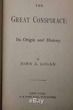 1886 1stED THE GREAT CONSPIRACY ITS ORIGIN AND HISTORY CIVIL WAR ILLUSTRATED VG+
