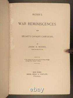 1887 Confederate John Mosby Civil War Reminiscences Virginia Jeb Stuart Cavalry