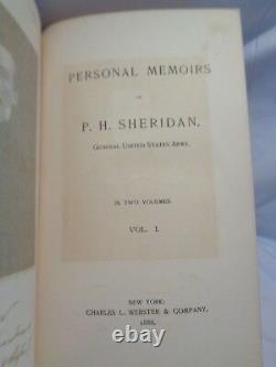 1888 Historical Memoirs General Sheridan Civil War w Maps Illustr 2 vol