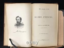 1888 In and Out of Rebel Prisons Civil War Memoir Lt A Cooper Illustrated