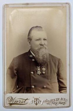 1892 ALFRED D WHITEHOUSE CIVIL WAR AMPUTEE PORTRAIT w MEDAL s 8th NY INF. CO. D