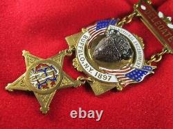 1897 GAR Delegate Medal Buffalo NY Civil War Encampment Enameled by Braxman