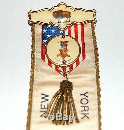 1897 GRAND ARMY REPUBLIC NEW YORK ENCAMPMENT GAR CIVIL WAR BADGE pinback button