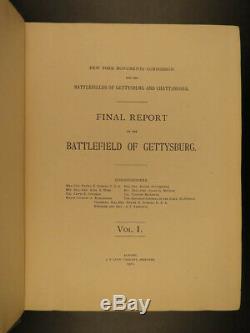 1900 1ed BEAUTIFUL Battlefield of Gettysburg CIVIL WAR NY Illustrated MAPS 3v