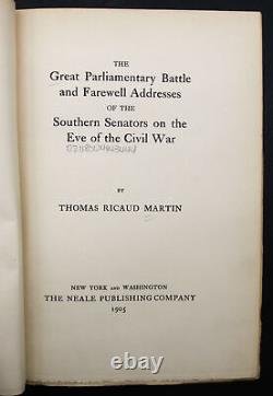 1905 Great Parliamentary Battle Farewell Addresses Southern Senators Civil War