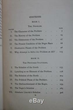 1909 1stED The Negro Problem Abraham Lincoln's Solution Civil War Slavery Fine
