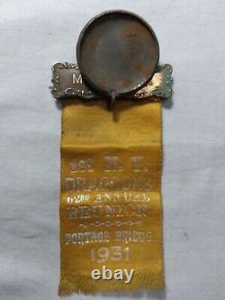 1931 GAR Badge 1st New York Dragoons at Portage Bridge NY Civil War veterans