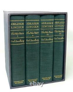 1939 Box Set of 4 ABRAHAM LINCOLN THE WAR YEARS Illustrated CIVIL WAR Sandburg