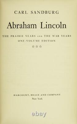 1954 Abraham Lincoln Prairie Years And War Years Civil War Maurin Binding VG