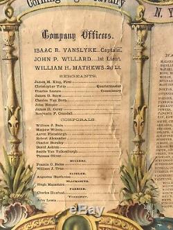 19th C Antique CIVIL War Corning Light Cavalry New York Military Register