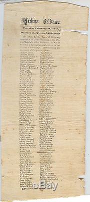 2 Mos Before Civil War's End Ridgeway NY List of 140 Men To Be DRAFTED BROADSIDE