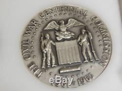 2 Piece 999 Fine Silver & Bronze MEDALLIC ART CO NY Civil War Comm. Medal LG105