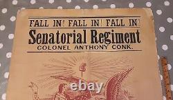 23x35 Civil War Recruitment Poster broadside BROOKLYN NEW YORK Senatorial Regt