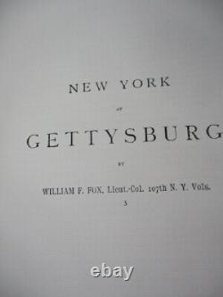 3 Vols. NEW YORK At GETTYSBURG, Final Report, 1900, Wm. F. FOX, 1st ED, Maps, Illusts