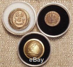 3 rare Civil War backmarked buttons Connecticut, New York & Massachusetts