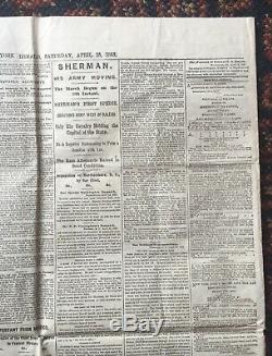 4-15-1865 NY Herald 2am Lincoln Assassination + 7 Other Civil War Newspapers