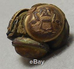 4 Civil War Relic Michigan Buttons (1 a NY) Recovered at Savage Station, Virginia