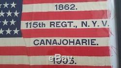 48 star civil war reunion flag American 1862 115th regiment NY Volunteers