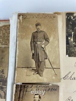 5 Civil War Soldier CDV 16th N. Y. H. A Photo Scrap Book Owned By Francis Larkin