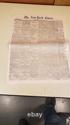 5 NEW YORK TIMES Newspapers Civil War 1861 to 1865 Vintage