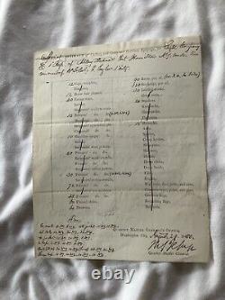 595 Pre Civil War 1st Artillery Ft Hamilton New York Equipment 1850 Invoice LIST