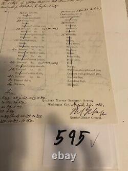 595 Pre Civil War 1st Artillery Ft Hamilton New York Equipment 1850 Invoice LIST