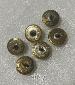 6 Civil War New York Excelsior Buttons Uniform Brass Dome Scovill Waterbury