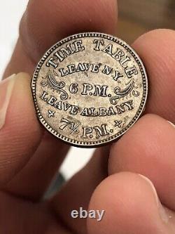 A&O- Albany New York City Civil War Token People's Steam Boat- 71/2 Pm