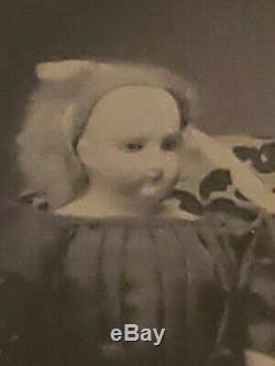 AMAZING Civil War Era Bisque Doll Gem Tintype CDV Mount Le Roy's Newburgh, NY