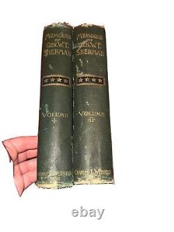 ANTIQUE 1891 PERSONAL MEMOIRS OF GENERAL W. T. SHERMAN VOL 1 & 2 With MAPS