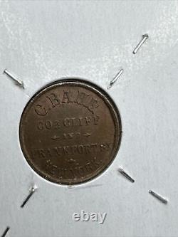 AU NEW YORK CITY CIVIL WAR STORE CARD TOKEN NY630C-6a. C. BAHR/NOT ONE CENT