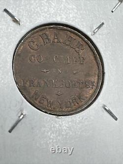 AU NEW YORK CITY CIVIL WAR STORE CARD TOKEN NY630C-6a. C. BAHR/NOT ONE CENT