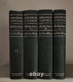 Abraham Lincoln The War Years by Carl Sandburg 4 Vols 1939 1st Ed/4th Printing