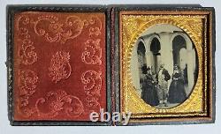 Antique 1/6th Plate Outdoor Tintype LAKE MOHOPAC NY Ca. 1865 Full Case Civil War
