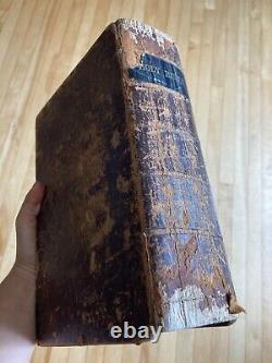 Antique 1847 Pre Civil War Large Size American Family Holy BIBLE Nice Binding NY