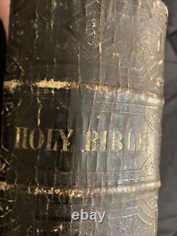 Antique 1850 Pre Civil War American BIBLE Published New York City USA