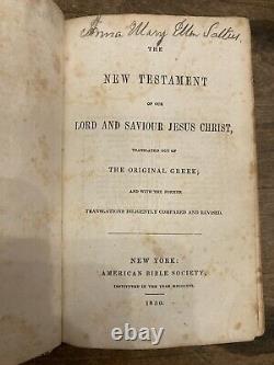 Antique 1850 Pre Civil War Era American HOLY BIBLE Nice Leather Binding NY