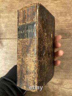 Antique 1851 Pre Civil War America HOLY BIBLE Excellent Leather Binding New York